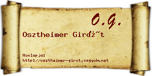 Osztheimer Girót névjegykártya